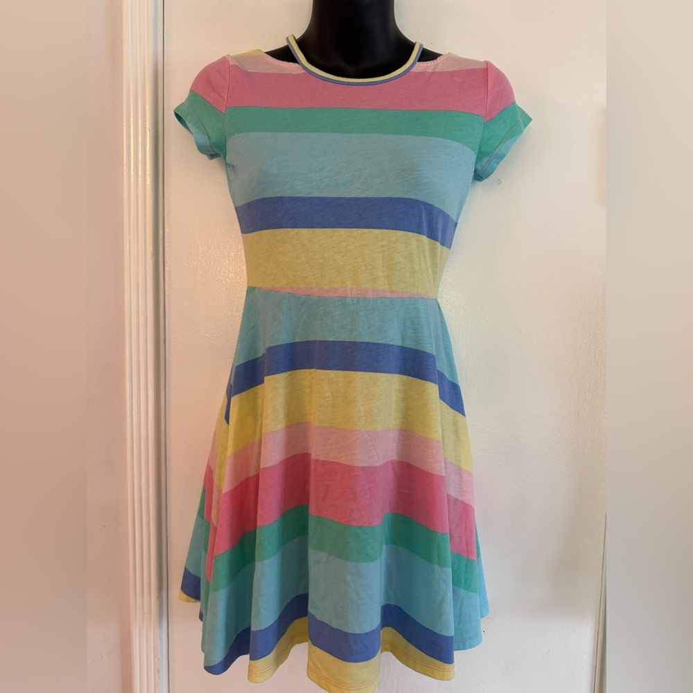 Rainbow‎ fit and flare dress